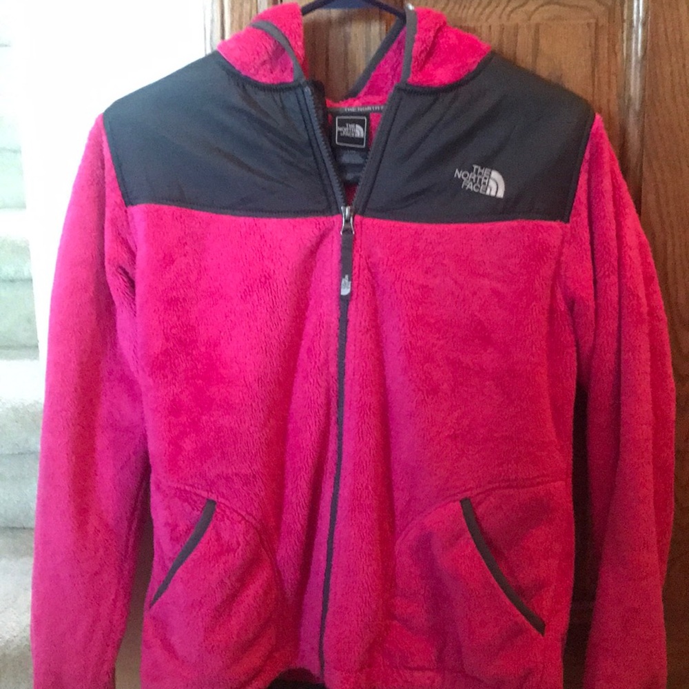 Pink, hooded North Face Jacket